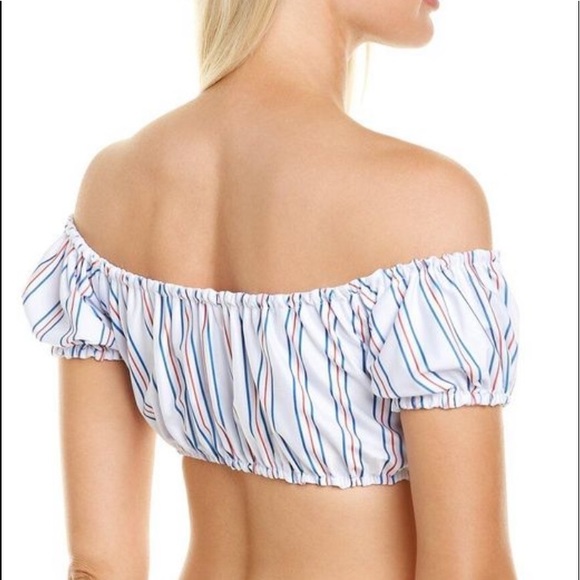 Lover + Friends Just Don’t Care Varsity Stripe Swimsuit Set Bikini - Picture 3 of 7